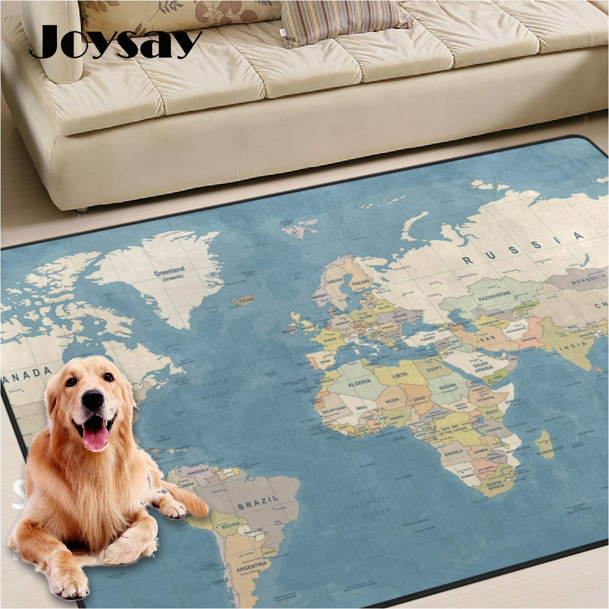 Modern area Rugs 4 X 6 World Map area Rugs 4×6 Colorful Modern area Rug for Living Room Bedroom Machine Washable Nursery Rug