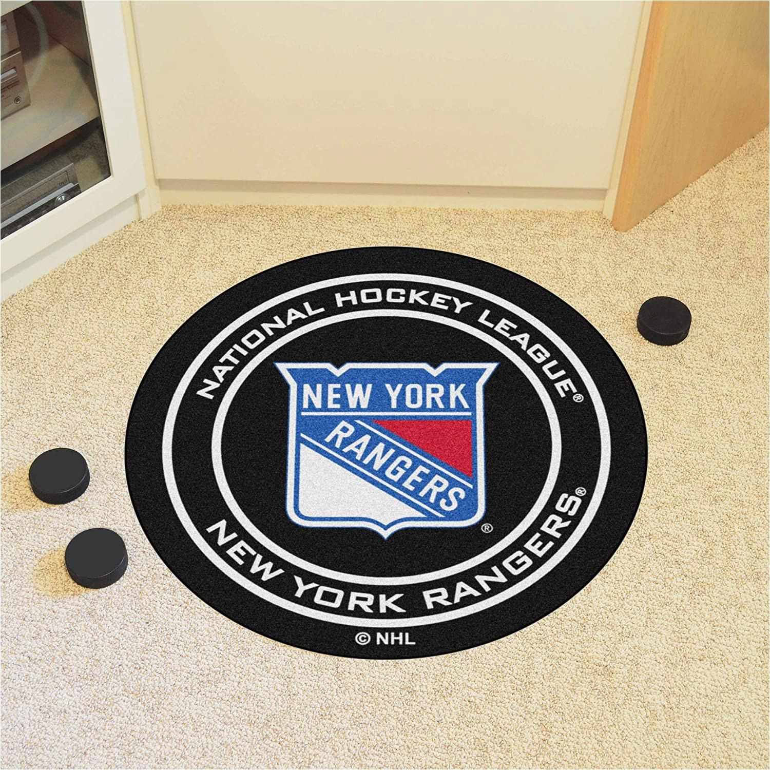 New York Rangers area Rug Fanmats Nhl New York Rangers Nylon Face Hockey Puck Rug : Amazon …