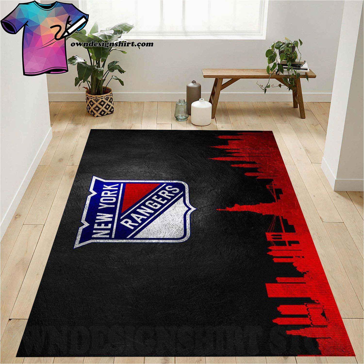 New York Rangers area Rug the Best Selling] Nhl New York Rangers Living Room Home Decor area Rug