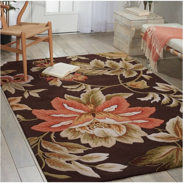 Nourison area Rugs Fantasy Collection Nourison Traditional Accent Polyester Transitional Rug Overstock.com