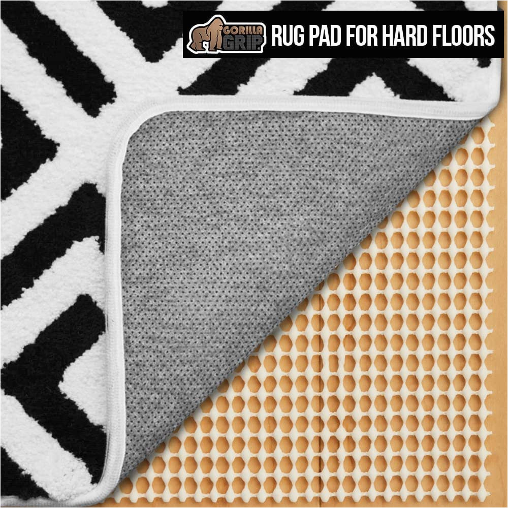 Padding for area Rugs On Hardwood Floor Gorilla Grip Extra Strong Rug Pad Gripper, Grips Keep area Rugs In Place, Thick, Slip and Skid Resistant Pads for Hard Floors, Under Carpet Cushion, …