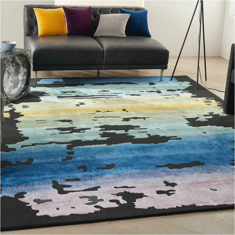 Shuff Aqua Bright Blue area Rug Nourison Floor Coverings Prismatic 10′ X 14′ Black/multi area Rug …