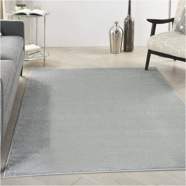 Silver area Rug 6 X 9 Noursion Essentials solid Contemporary Silver Grey 6′ X 9′ area Rug, (6′ X 9′)