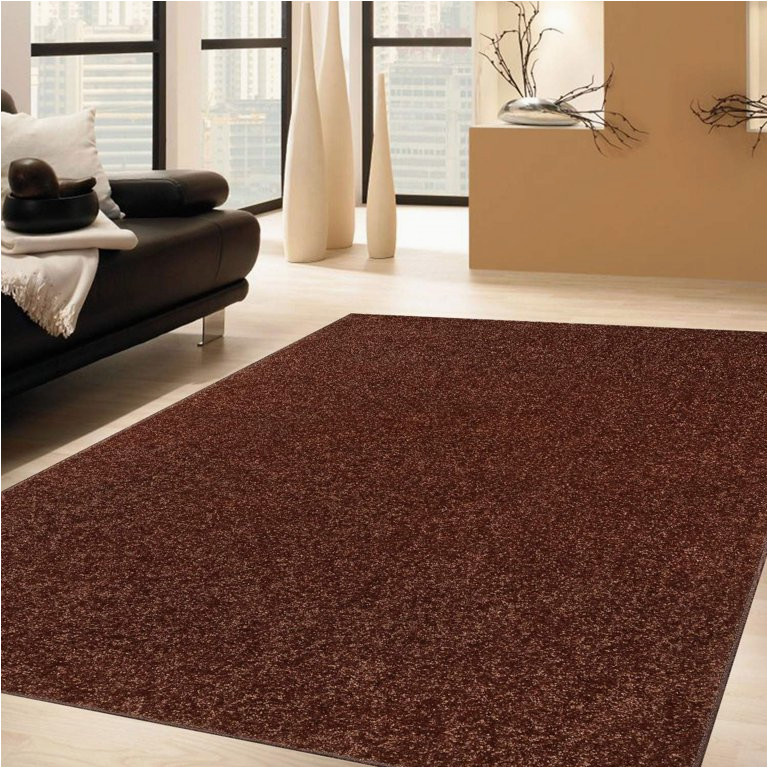 Solid Chocolate Brown area Rug Bright House solid Color area Rugs Chocolate – 7′ Round – Walmart.com