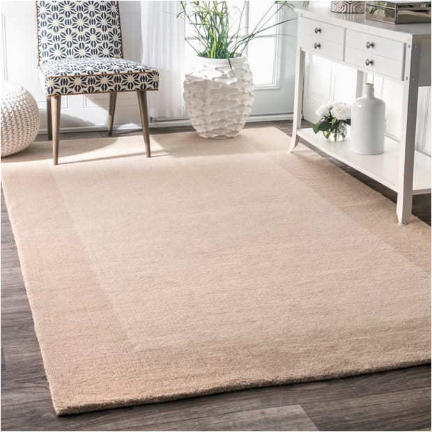 Solid Color area Rugs with Borders Beige solid Border area Rug