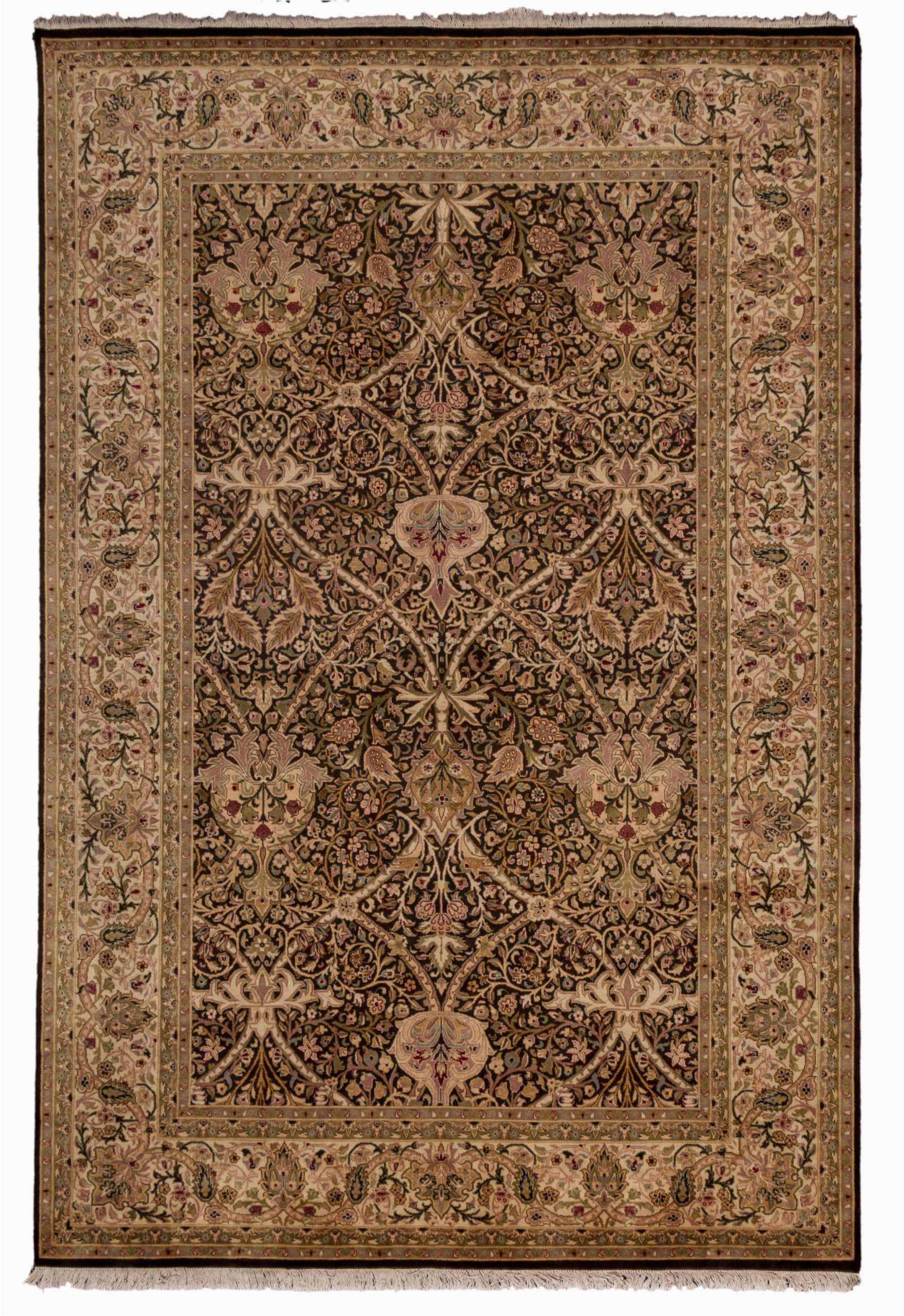 William Morris Style area Rugs William Morris Design 6×9 Brown Ivory Wool area Rug – oriental Rug …