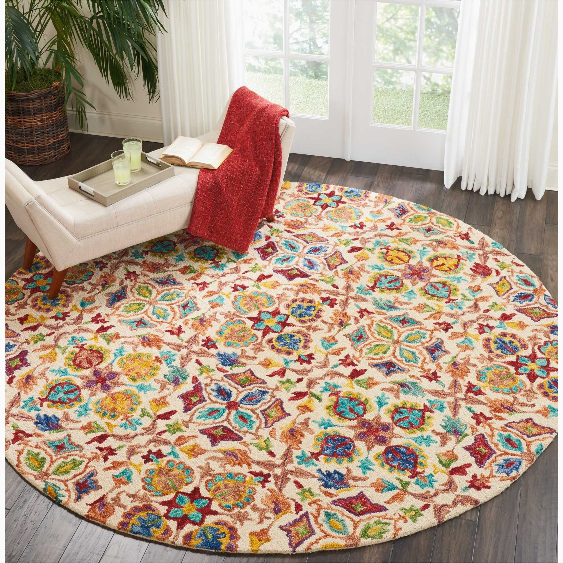 Zosia Hand Tufted Wool Ivory area Rug Nourison Vivid Hand-tufted Floral Wool area Rug