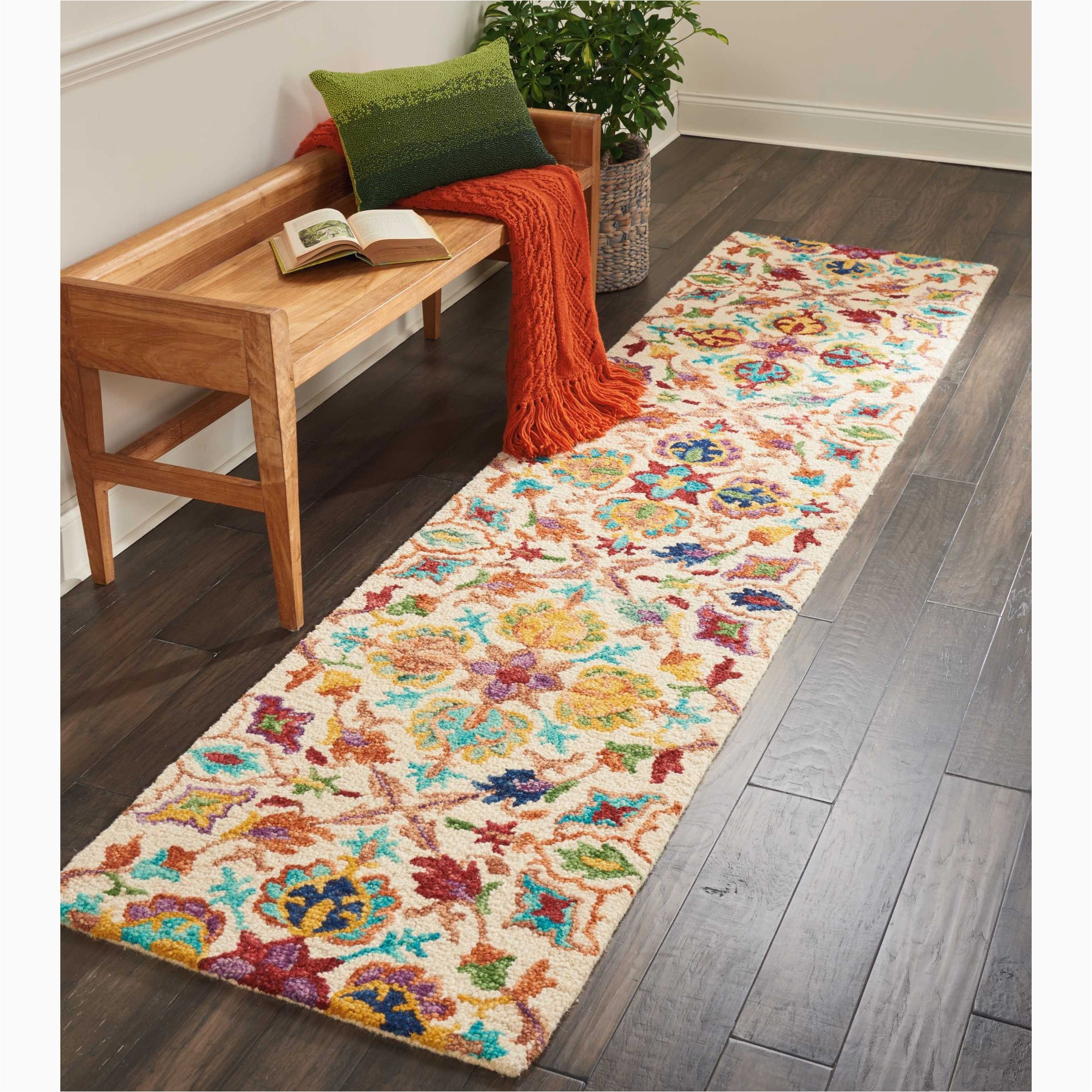 Zosia Hand Tufted Wool Ivory area Rug Nourison Vivid Hand-tufted Floral Wool area Rug