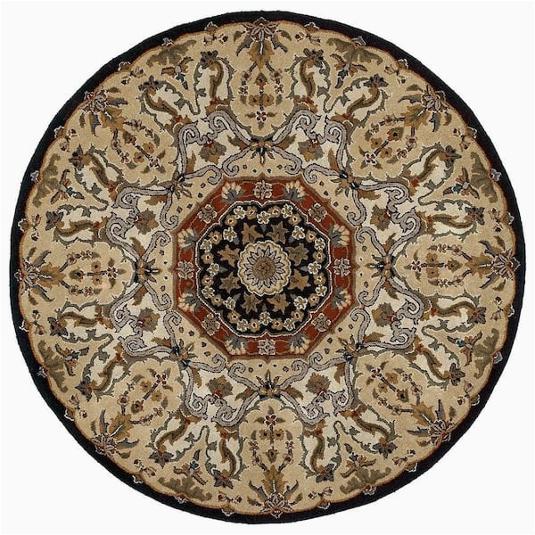 12 Foot by 12 Foot area Rugs Tara Henri Black 12 Ft. X 12 Ft. Round area Rug