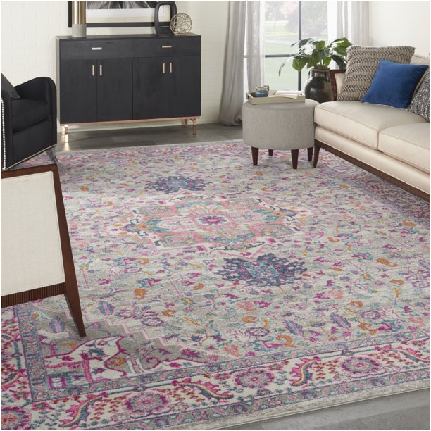 18 X 18 area Rug Nourison Passion Persian Light Grey/pink 12′ X 18′ area Rug, (12×18)