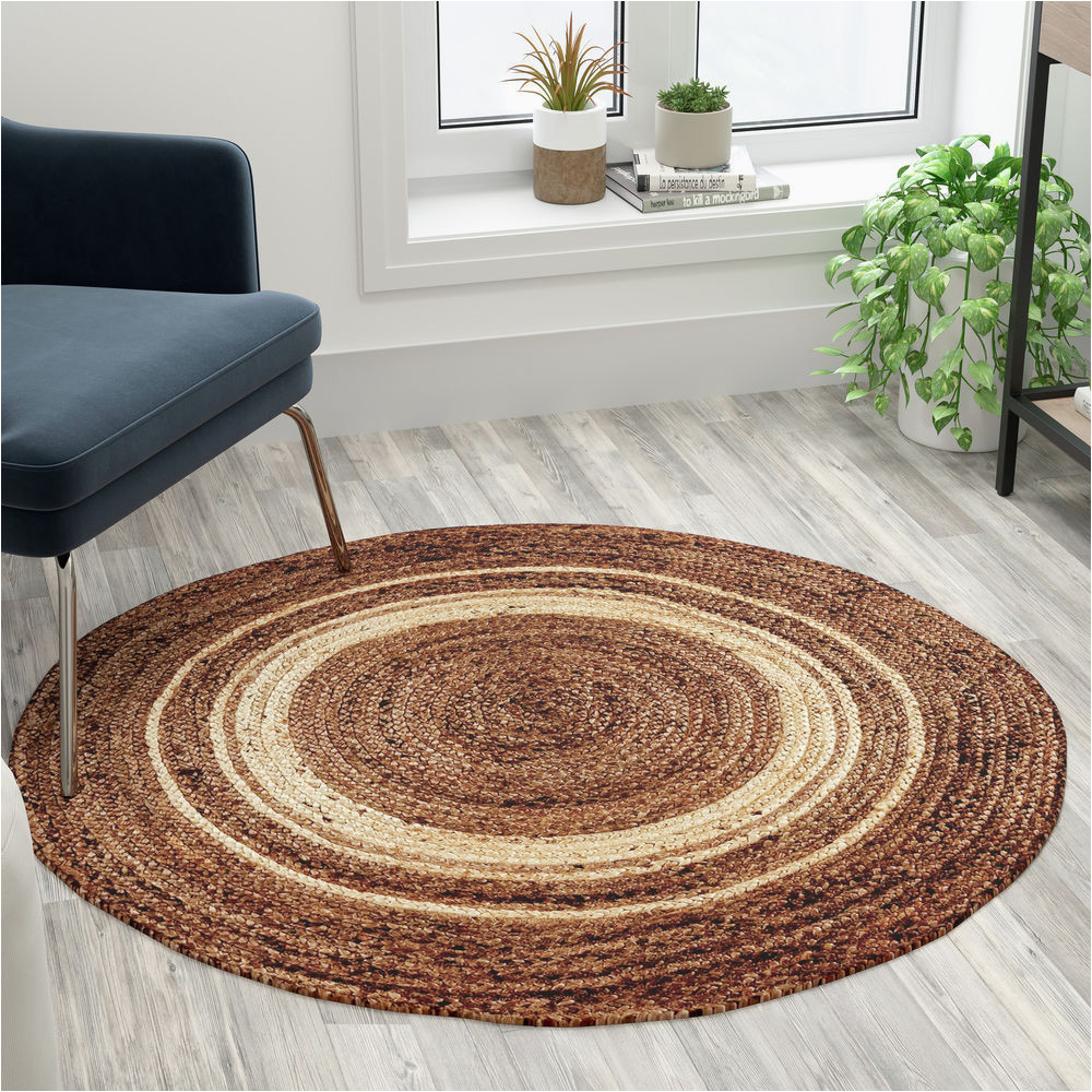 4 Foot Round area Rugs Flash Furniture Natural Fiber Jute area Rug 4 Ft. Round – Indoor …