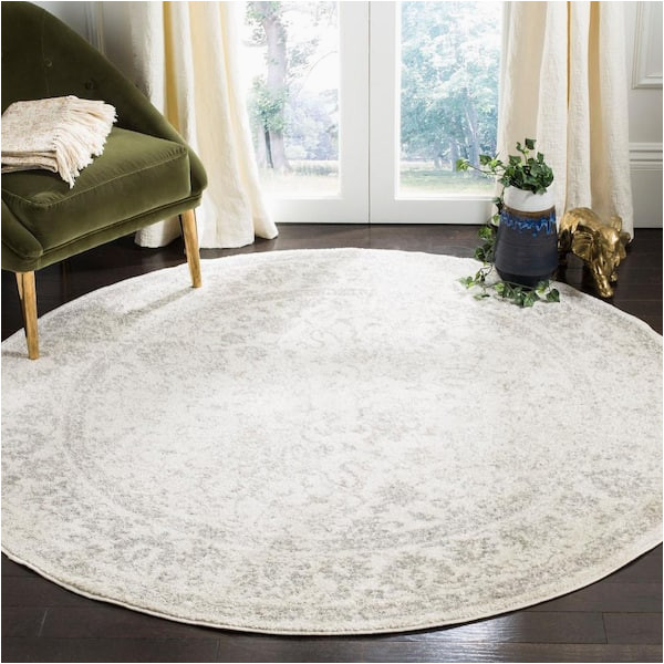 4 Foot Round area Rugs Safavieh Adirondack Ivory/silver 4 Ft. X 4 Ft. Round Distressed …