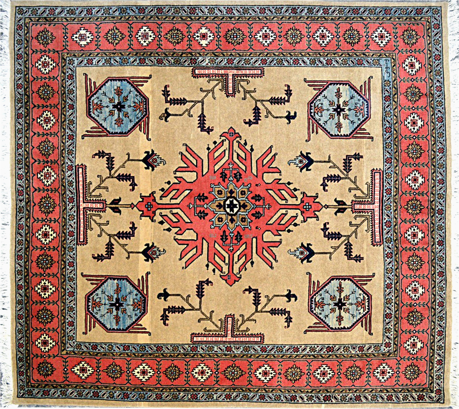 6 Foot by 7 Foot area Rug 6.5×7 Persian Ardibil area Rug