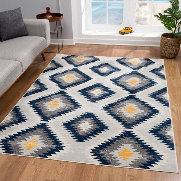 6 Foot by 7 Foot area Rug Rug Branch Savannah Blue 6 Ft. 7 In. X 9 Ft. 7 In. Modern Abstract …