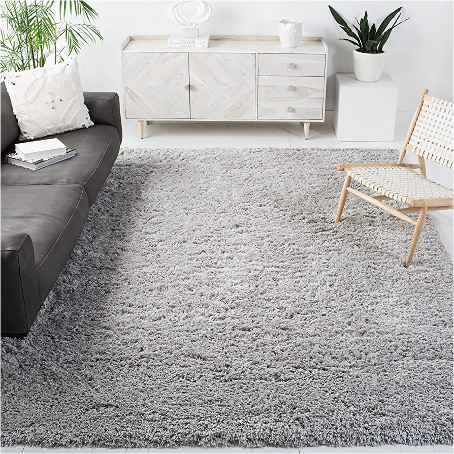 6 Foot by 7 Foot area Rug Safavieh Polar Shag Collection 6 Ft 7 In X 9 Ft 2 In Silver Psg800d solid Glam 3-inch Extra Thick area Rug