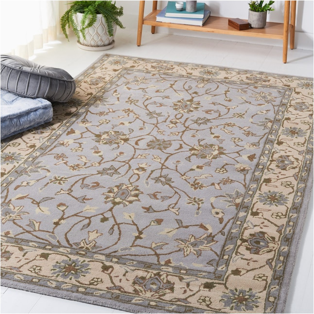 6 X 8 Wool area Rugs Safavieh Heritage Royal 6 X 9 Wool Beige/gray Indoor Floral …