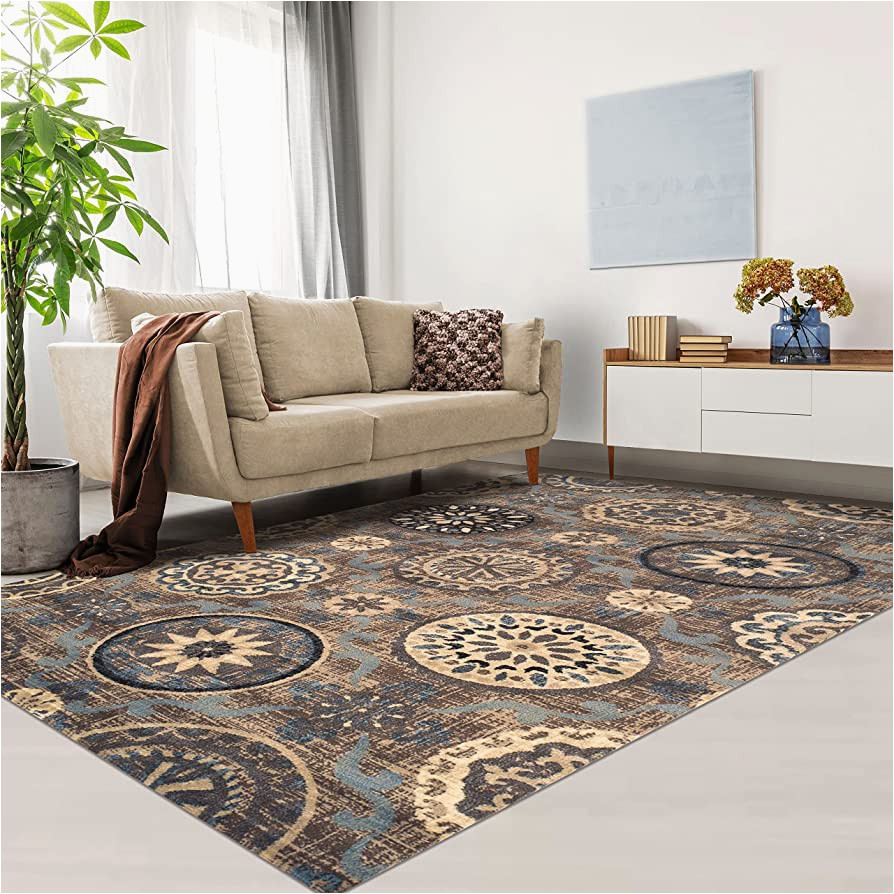 8×10 area Rugs Under 200 Superior Indoor Large area Rug with Jute Backing, Boho Farmhouse Carpet for Home Decor, Perfect for Hardwood Floors, Living Room, Bedroom, Dining …