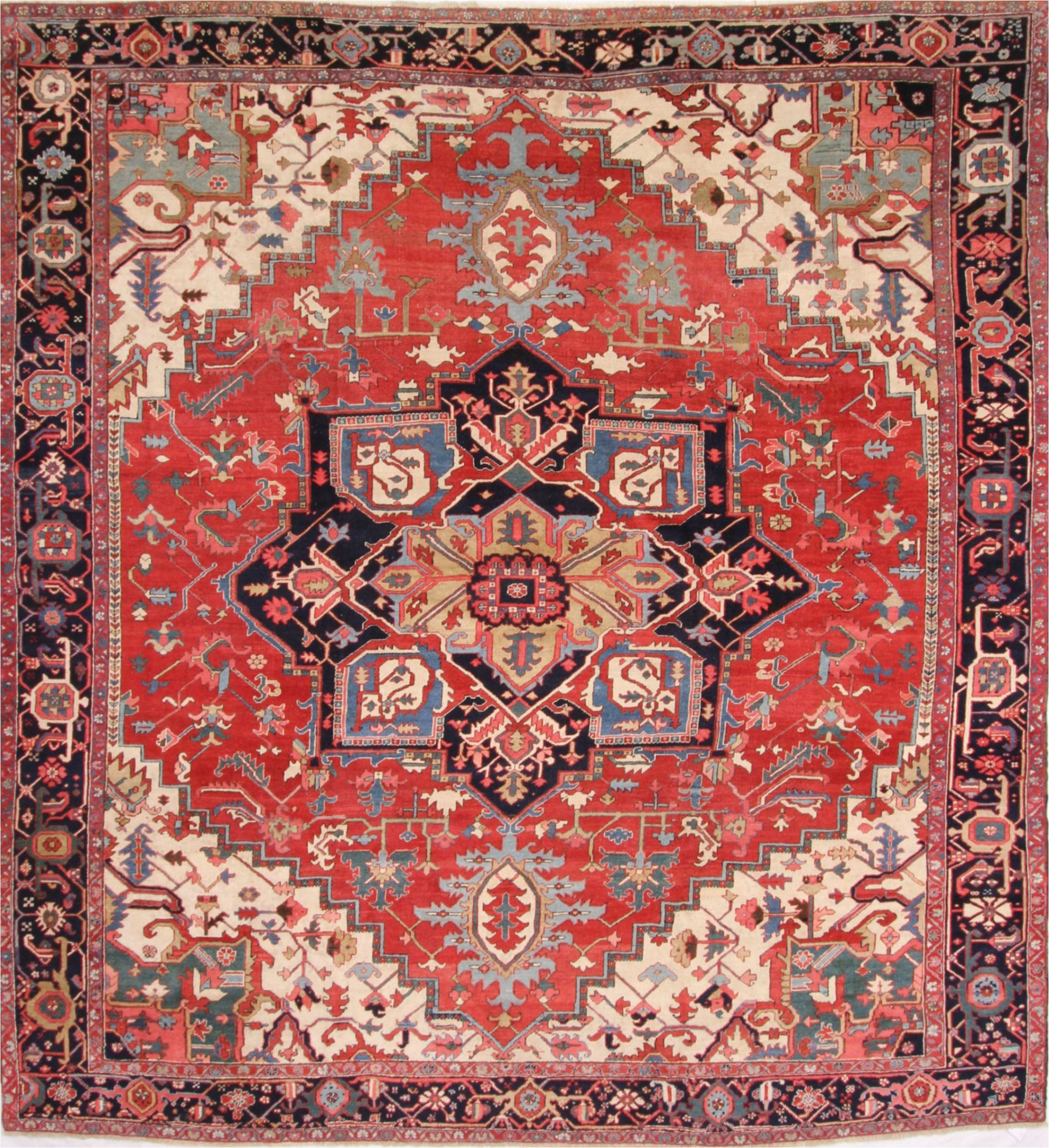 9 Ft Square area Rug Serapi Red Square Hand Knotted 11’0″ X 11’8″ area Rug 254-30361