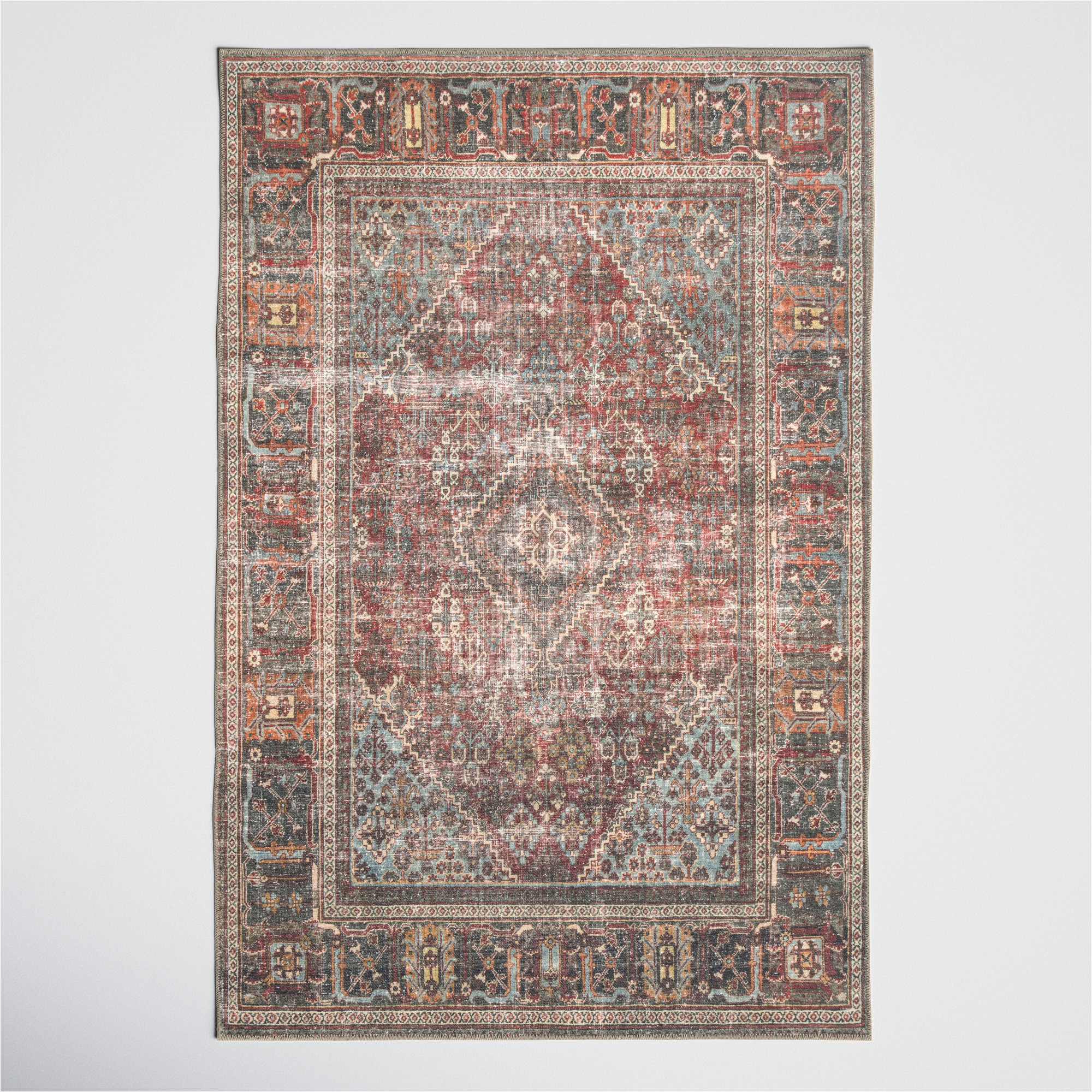 Area Rugs fort Collins Co Doncia Performance Dark Red/dark Charcoal/light Blue Rug