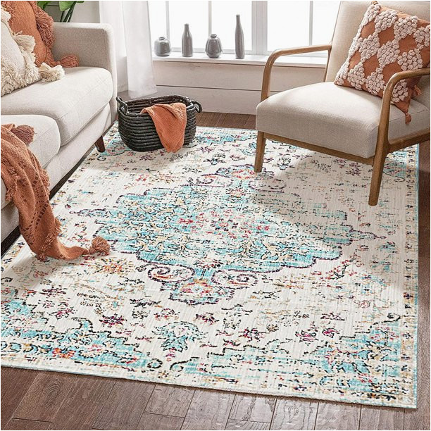 Best Place to Buy Large area Rugs Snailhome Large area Rugs for Room, Folding Carpet Floor Mat, Bohemian Flair Persian Non-slip Pet Rug Decor(2×2.9ft/4×5.9ft/5.2×7.5ft/6.6×9.5ft)