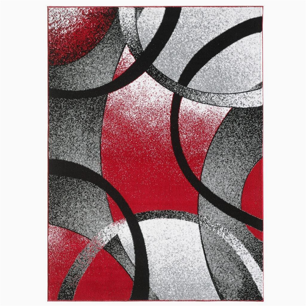 Cherine Modern Gray Red White area Rug Howell 2912 Geometric area Rug