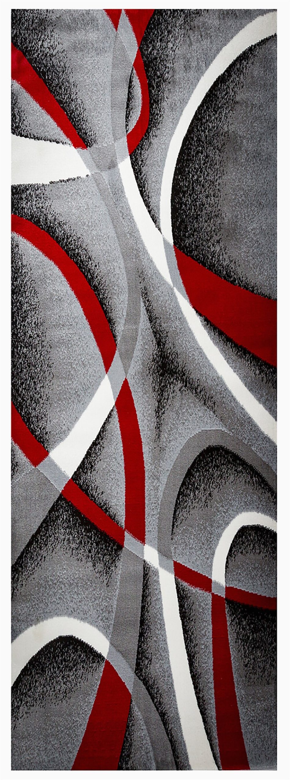 Cherine Modern Gray Red White area Rug Msrugs Frize 2 X 5 Gray/red Indoor Abstract Runner Rug