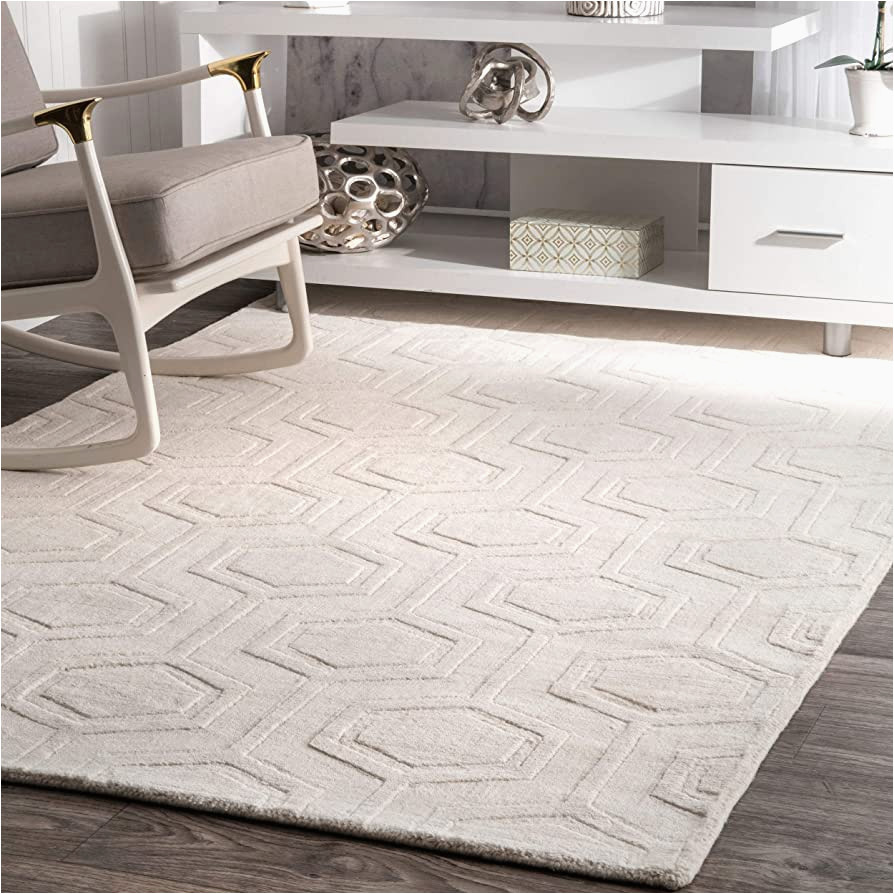 Hand Woven Wool area Rugs Nuloom Ambrose Hand Woven Wool area Rug, 9′ 6″ X 13′ 6″, Ivory