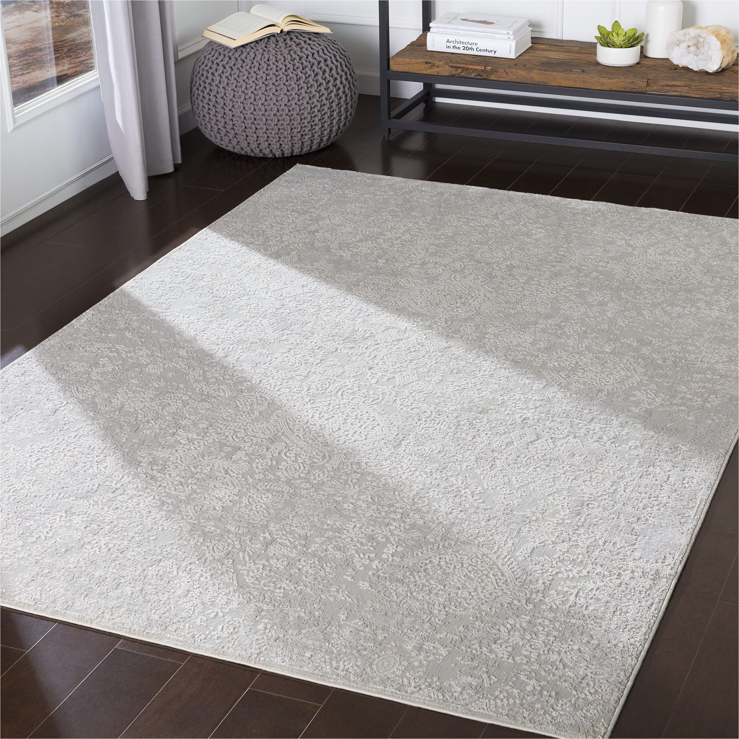 Light Gray area Rug 10×14 Mark&day area Rugs, 10×14 Ximena Updated Traditional Light Gray area Rug Gray White Carpet for Living Room, Bedroom or Kitchen (10′ X 14′)