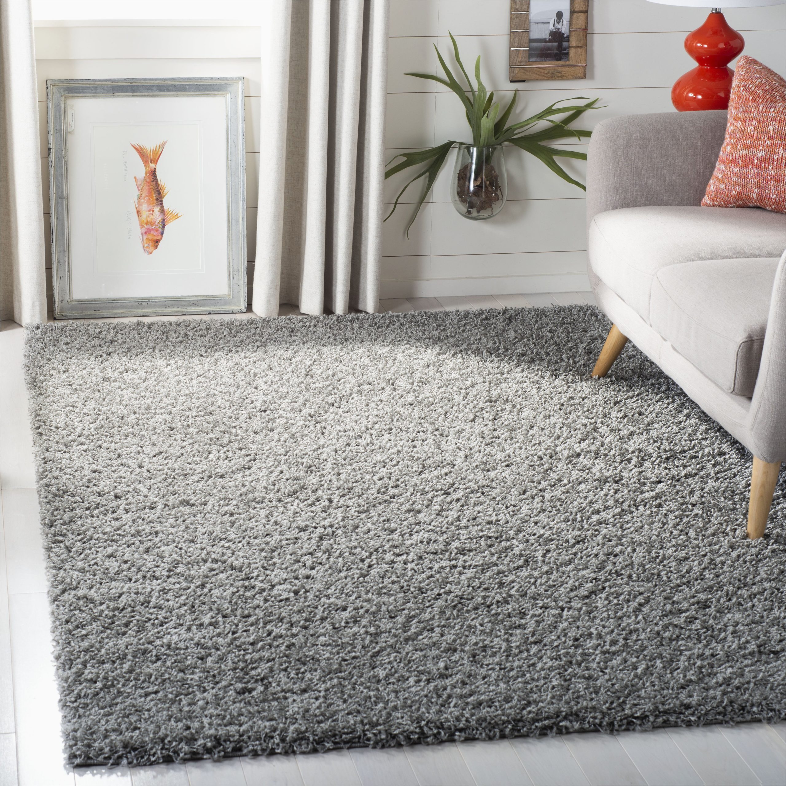 Light Gray area Rug 10×14 Safavieh Lavena solid Plush Shag area Rug, Light Grey, 10′ X 14′