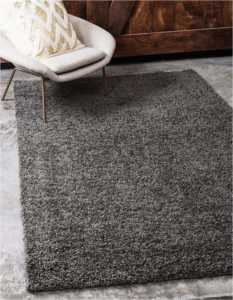 Lilah Graphite Gray area Rug Amazon.com: Unique Loom solo solid Shag Collection Modern Plush …