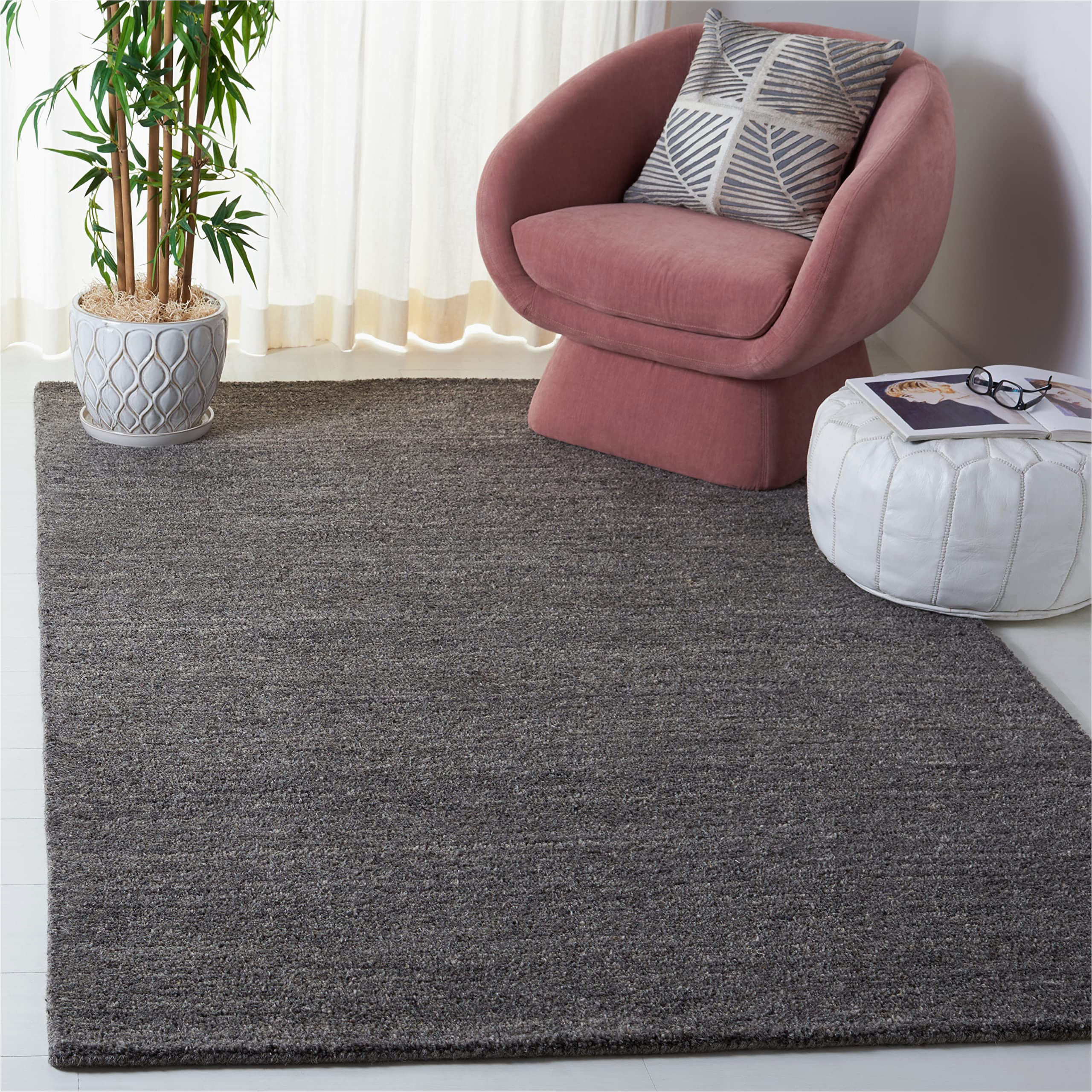 Lilah Graphite Gray area Rug Safavieh Himalaya Collection 5′ X 8′ Grey Him413h Handmade Premium Wool Living Room Dining Bedroom area Rug