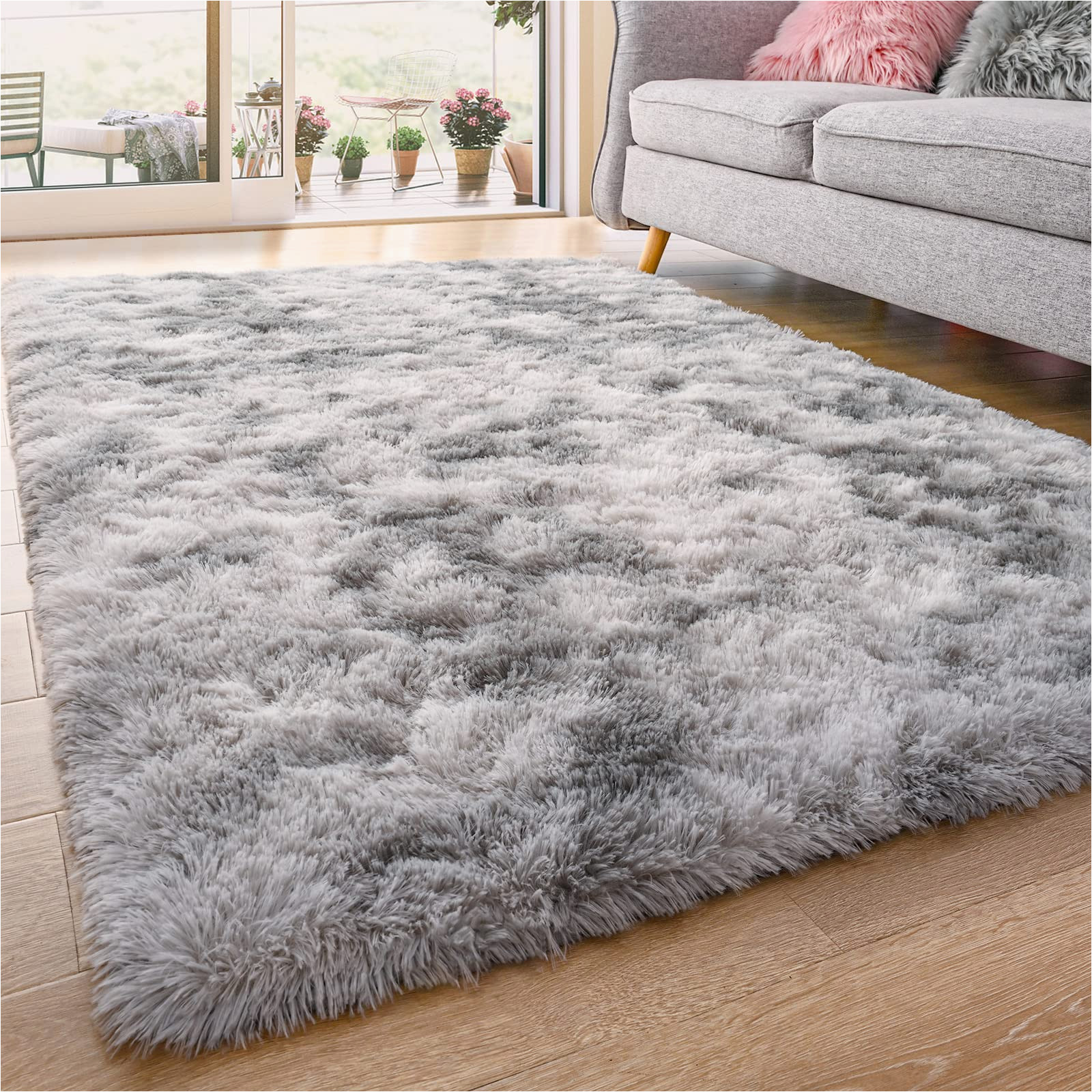 Lux Home Plush area Rug Qxkaka soft Shaggy Fuzzy Carpet for Bedroom, 4×6 Non-slip Washable Thick Fluffy Shag area Rug for Boys Kids Room, Cozy Luxury Plush Rugs for Living …