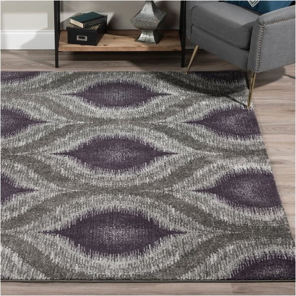 Mauve and Grey area Rugs Addison Rugs Platinum Nebulous Eggplant/grey Modern area Rug (5& …