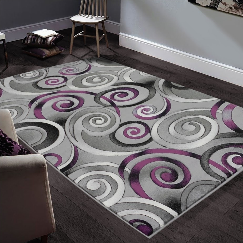 Mauve and Grey area Rugs Allstar Rugs Hand-carved Grey Swirl area Rug – 4’11 X 6’11 – 4′ 11″x6′ 11″