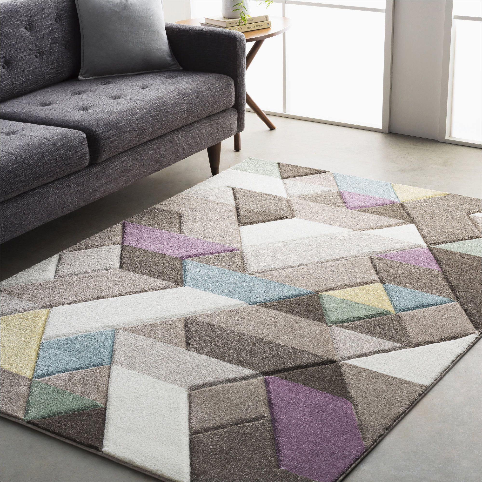 Mauve and Grey area Rugs Mott Street Modern Geometric Carved Gray/purple area Rug Purple …