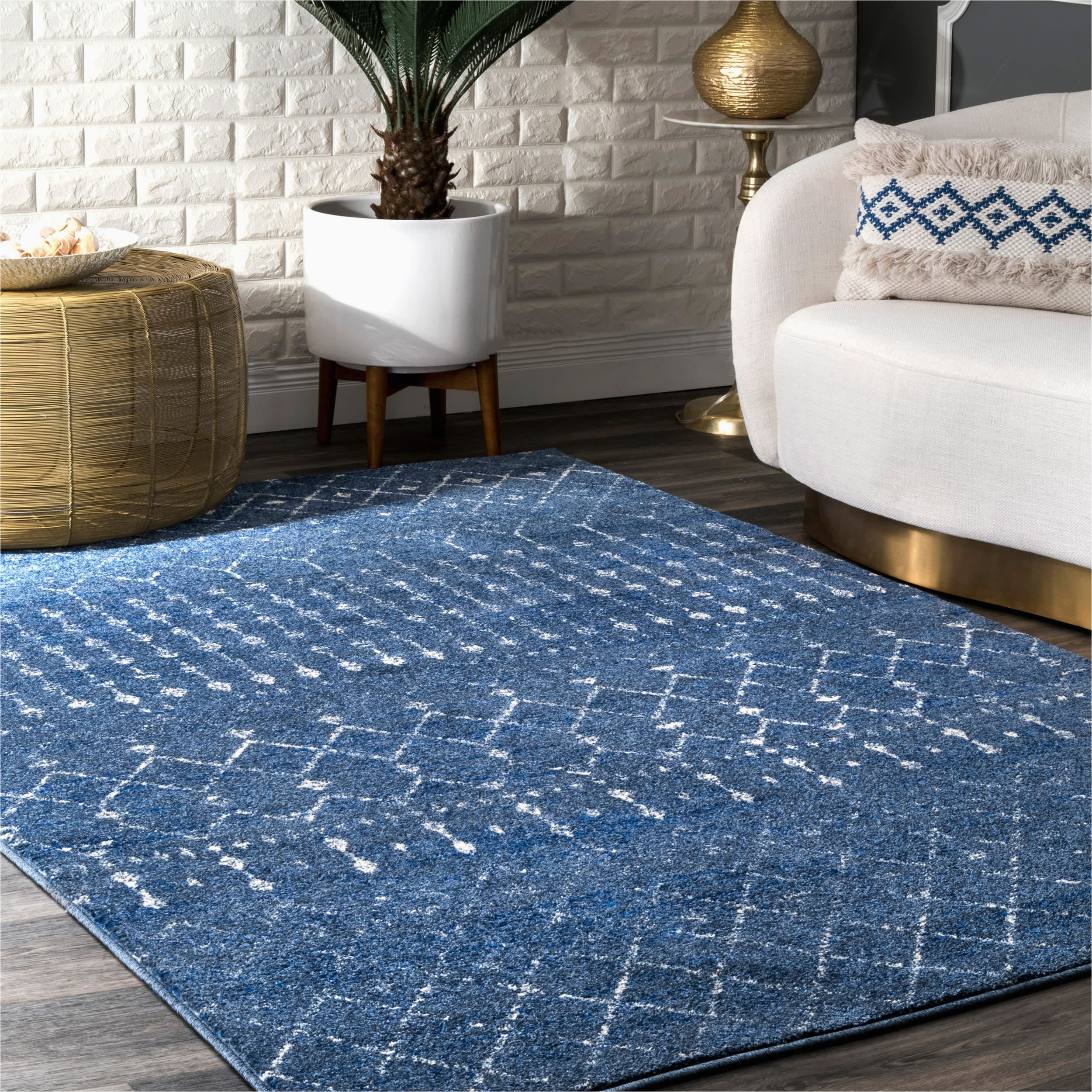 Nuloom Moroccan Blythe area Rug 8 X 10 Grey Nuloom 8 X 10 Dark Blue Indoor Trellis Moroccan area Rug