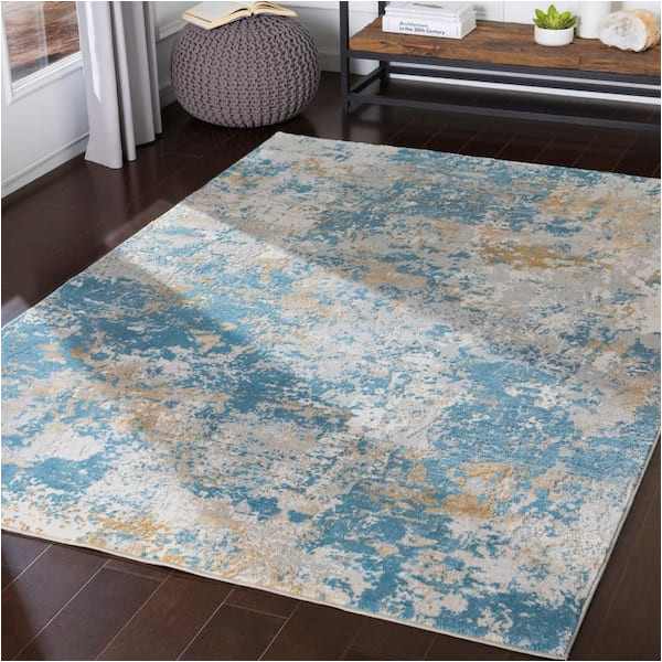 Omie Abstract Modern Turquoise area Rug Artistic Weavers Marquis Blue 12 Ft. X 15 Ft. Indoor area Rug …