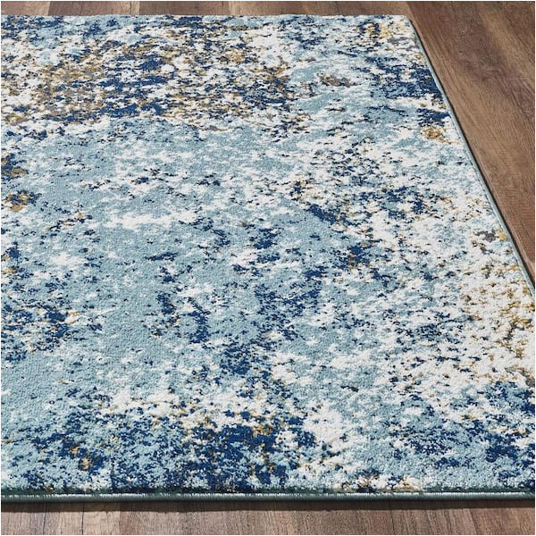 Omie Abstract Modern Turquoise area Rug Luxe Weavers Beverly Collection Blue 2×3 Abstract Polypropylene …