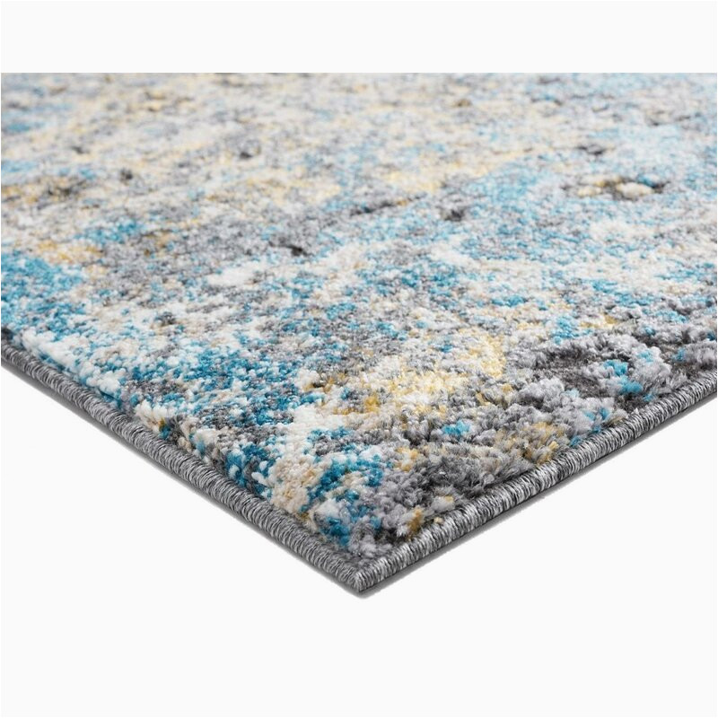 Omie Abstract Modern Turquoise area Rug Omie Abstract Turquoise area Rug-7’6″x10’5″