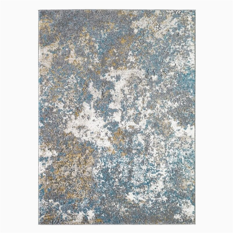 Omie Abstract Modern Turquoise area Rug Omie Abstract Turquoise area Rug-7’6″x10’5″