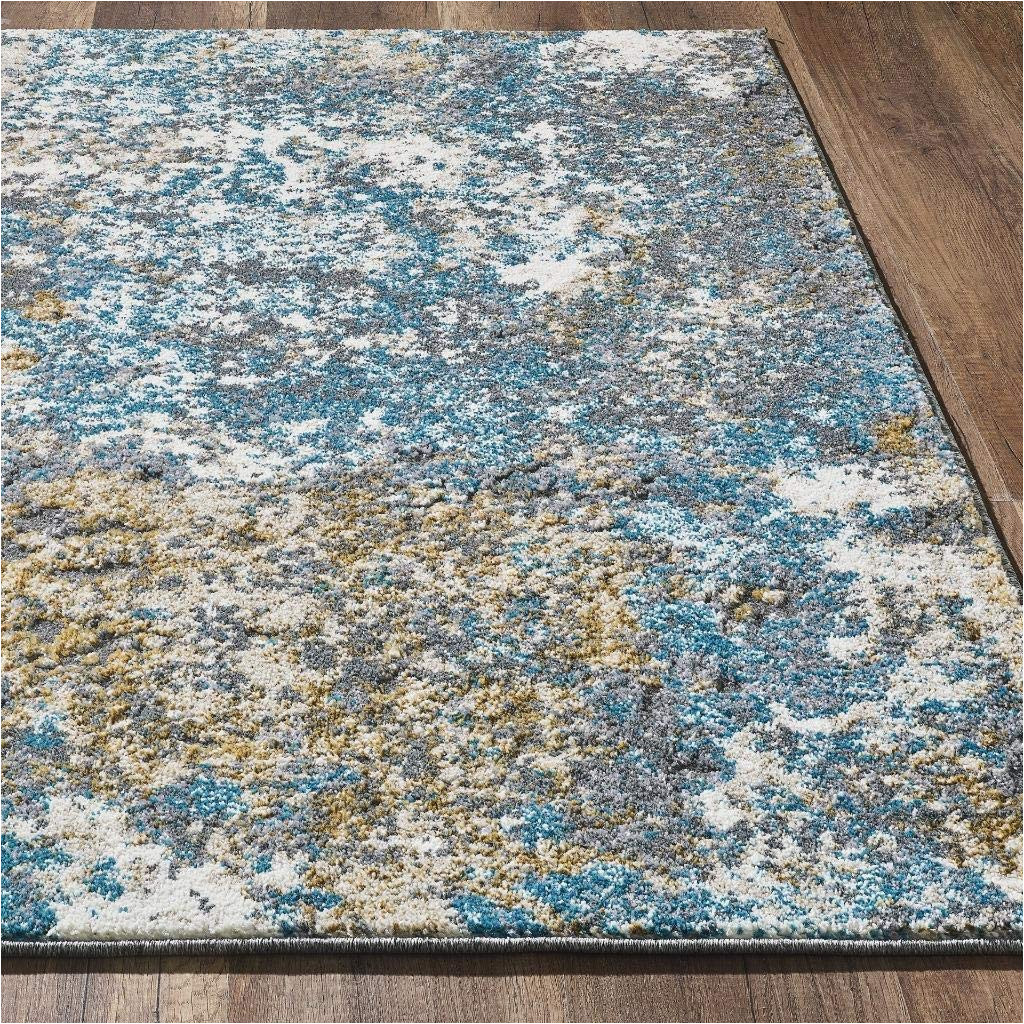 Omie Abstract Modern Turquoise area Rug Persian Rugs 6490 Turquoise 2 X 7 Abstract Modern area Rug