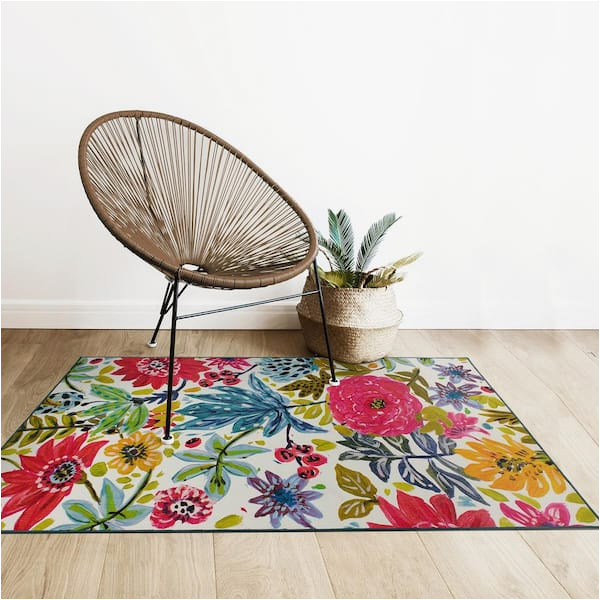 Rent A Center area Rugs My Magic Carpet Floral Bloom Multicolor 3 Ft. X 5 Ft. Floral …