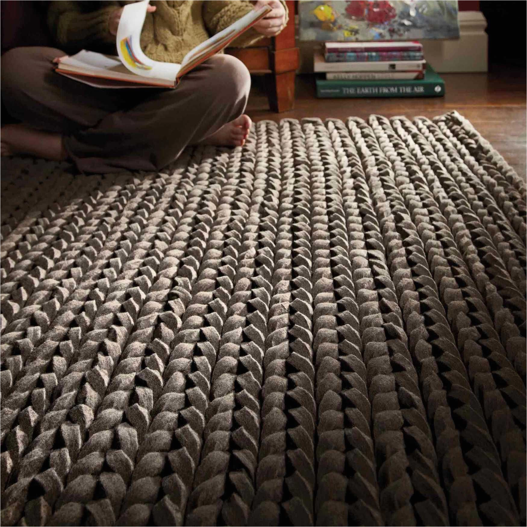 Thick Pile Wool area Rugs Urbane Sepia Thick Pile Braided Wool Rug by Rug Guru