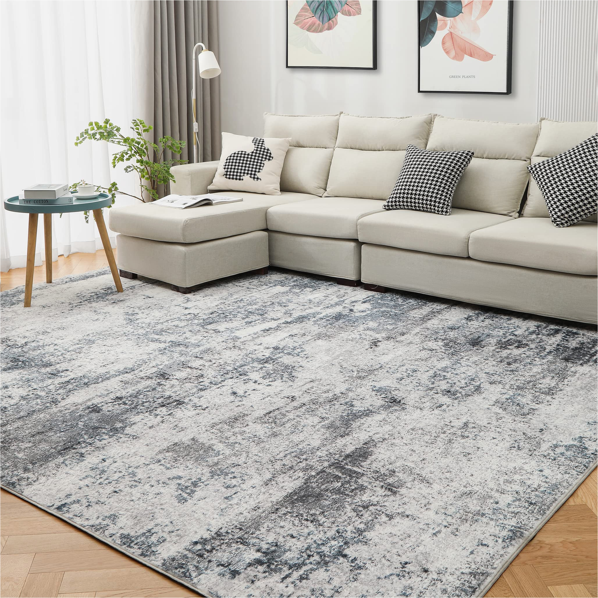 Washable Living Room area Rugs area Rug Living Room Rugs: 3×5 Indoor Abstract soft Fluffy Pile Large Carpet with Low Shaggy for Bedroom Dining Room Home Office Decor Under Kitchen …