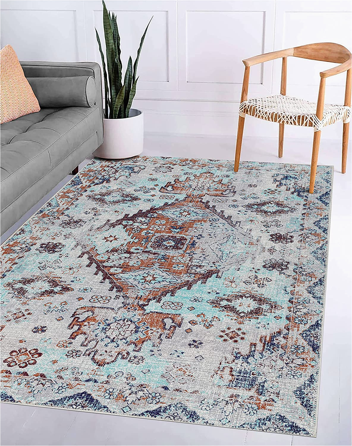 Washable Non Slip area Rugs Machine Washable area Rug with Non Slip Backing for Living Room …