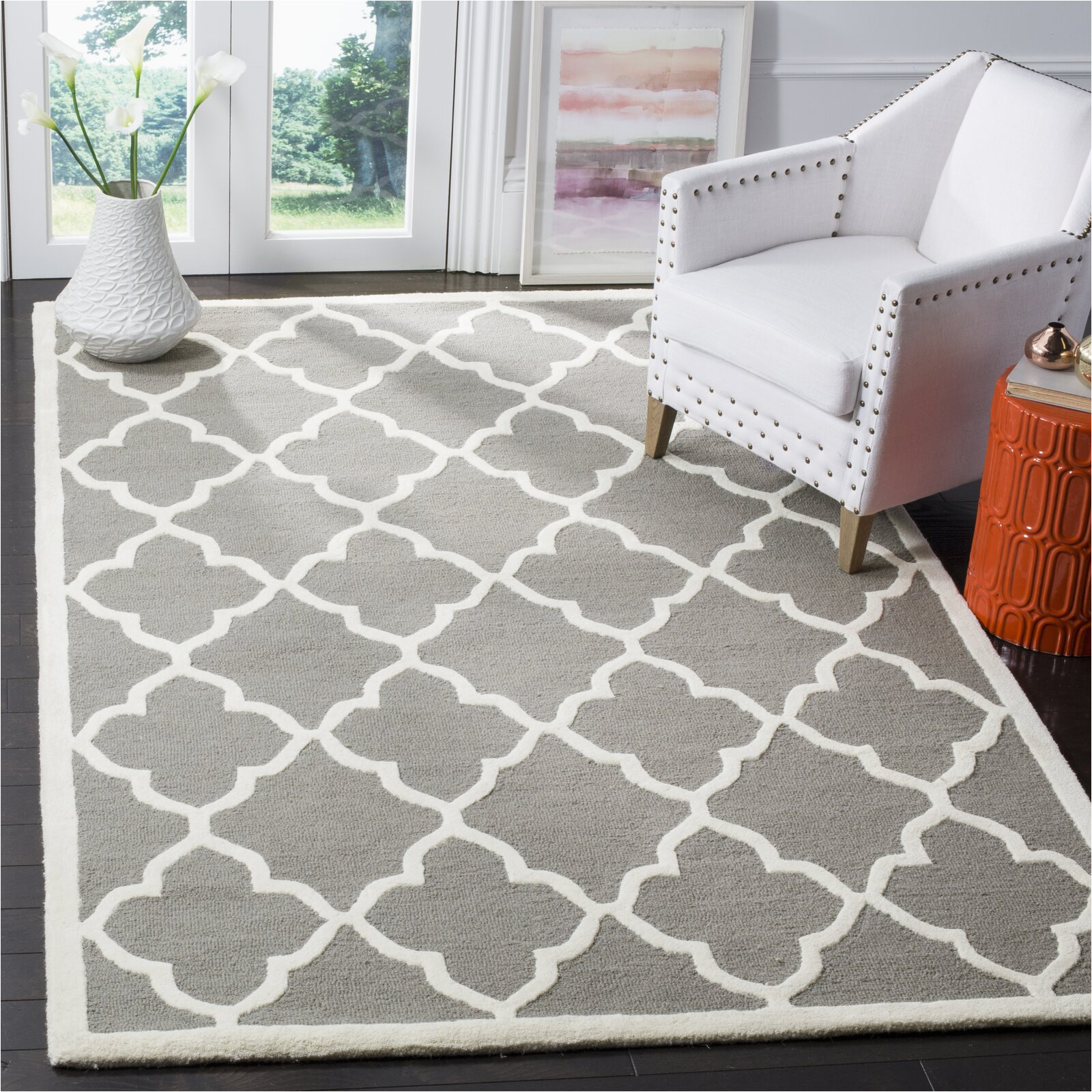Wilkins Hand Tufted area Rug Whitchurch Hand-tufted Wool Dark Grey/ivory area Rug, High-low Pile Height, Technique: Tufted