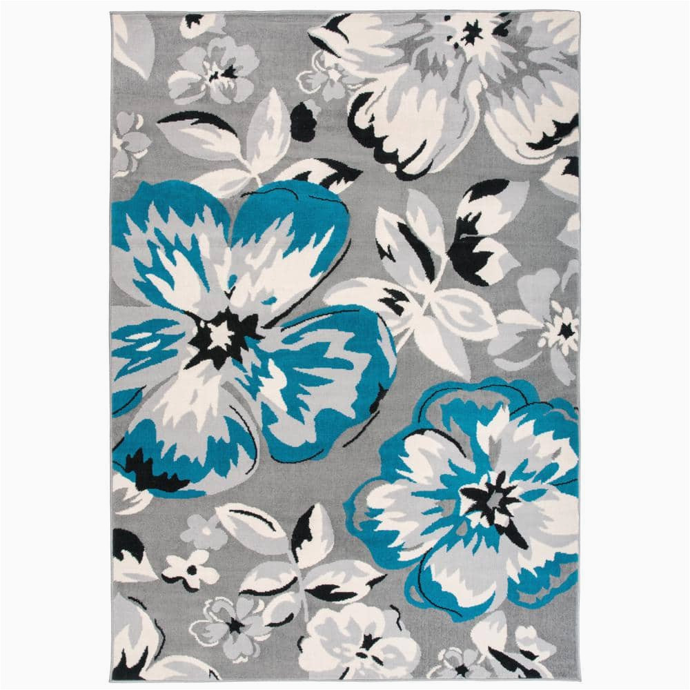 World Rug Gallery Contemporary Modern Floral Flowers area Rug World Rug Gallery Modern Contemporary Floral Design Blue 10 Ft. X 14 Ft. Indoor area Rug 9098blue10x14 – the Home Depot