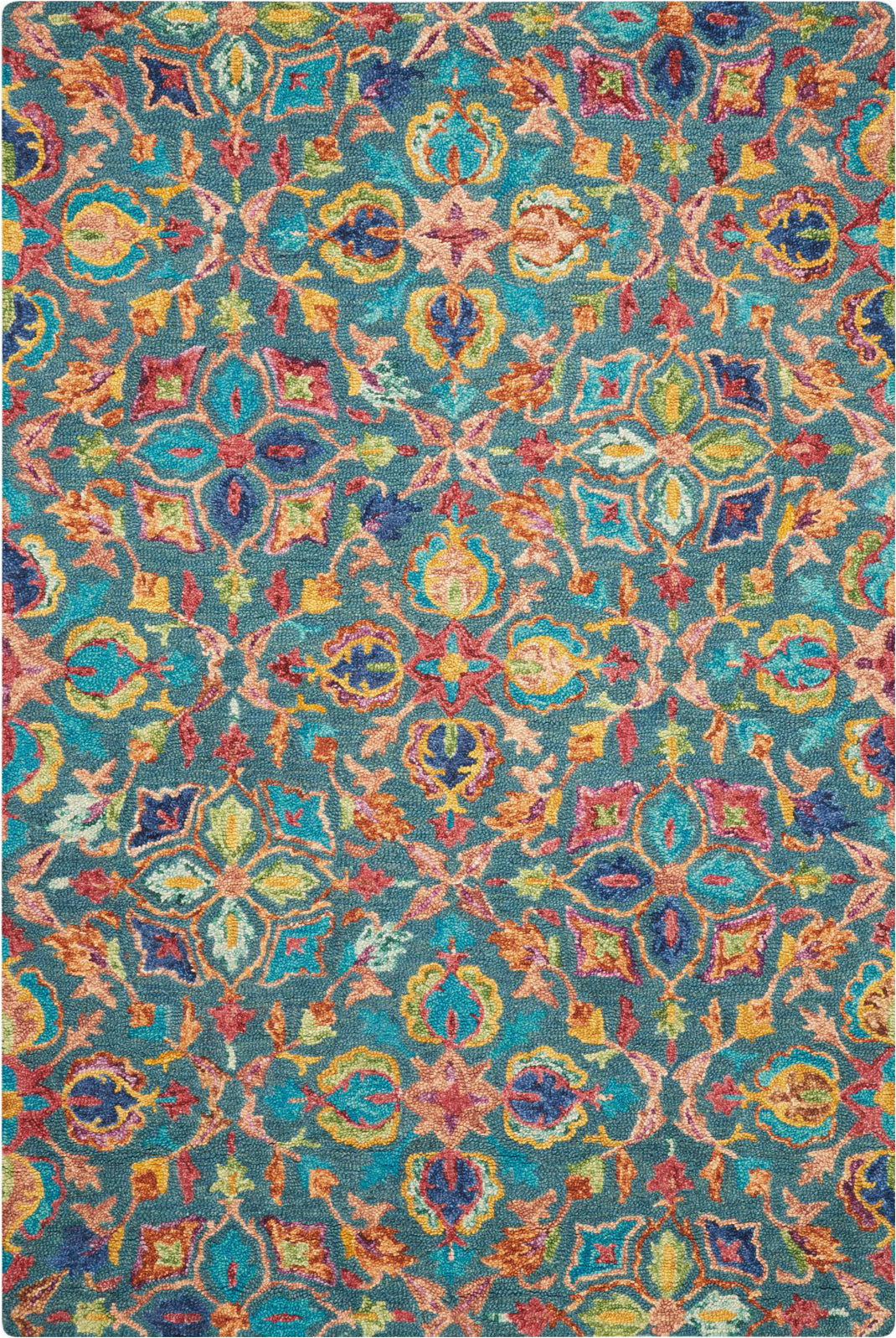 Zosia Hand Tufted Wool Teal area Rug Nourison Vivid Viv08 Teal area Rug â Incredible Rugs and Decor