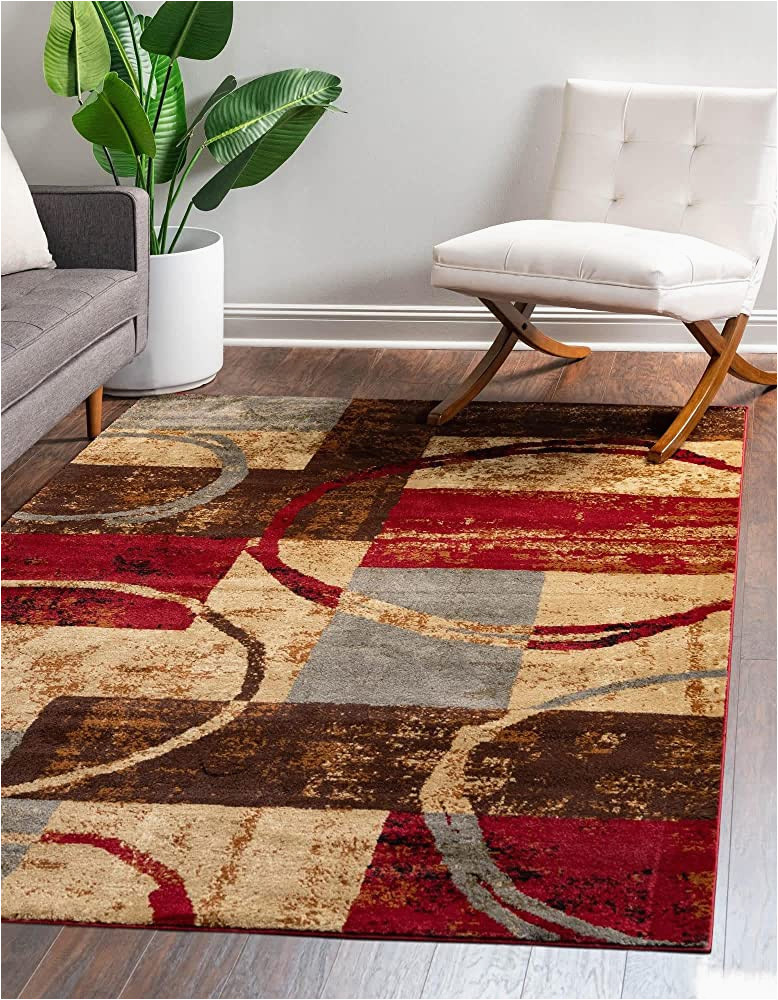 12ft by 12ft area Rugs Unique Loom Barista Collection Modern, Abstract, Vintage, Distressed, Urban, Geometric, Rustic, Warm Colors area Rug, 9 Ft X 12 Ft, Multi/beige