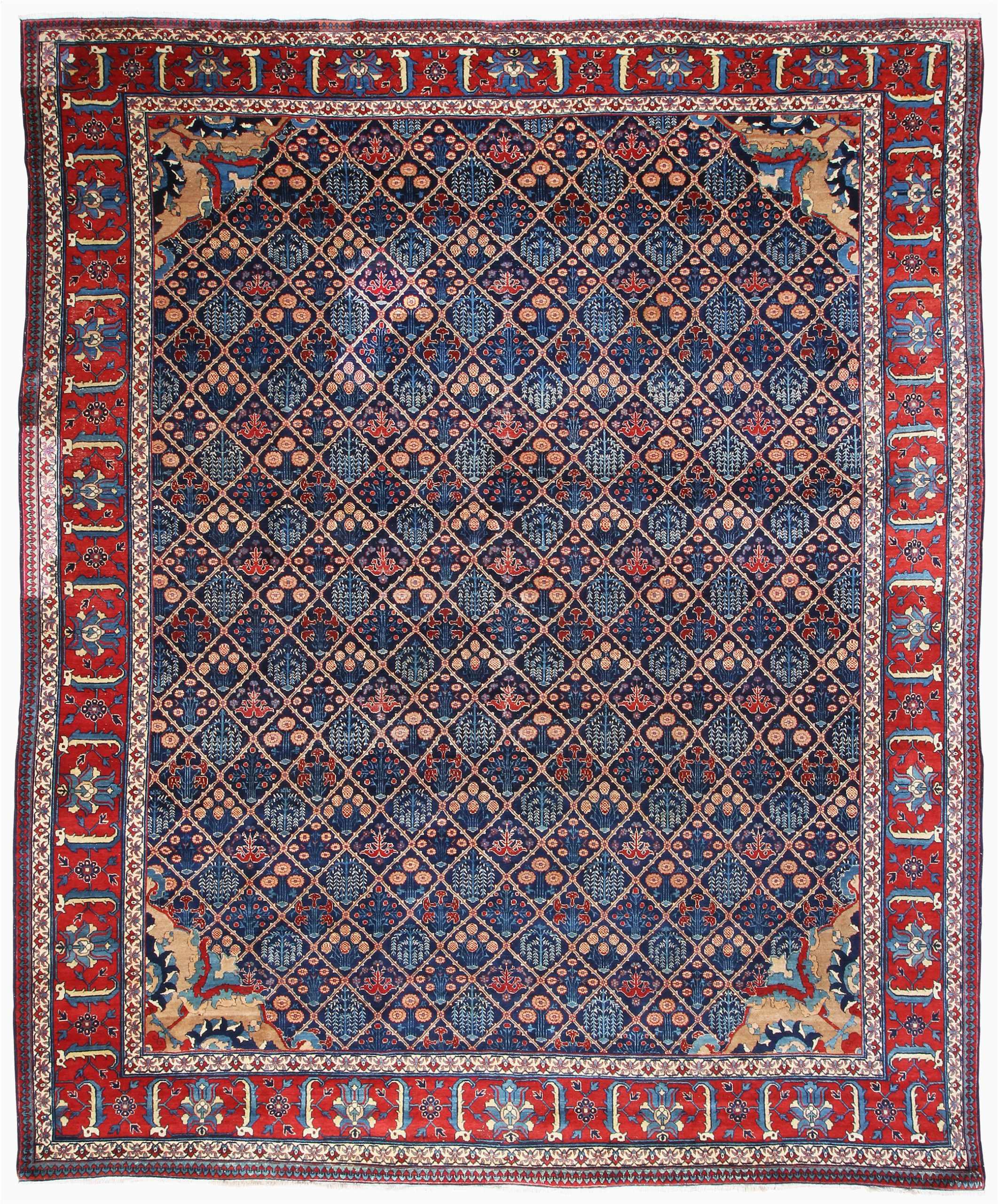 13 X 16 area Rugs Oversize Persian Tabriz 13×16 Blue Wool area Rug